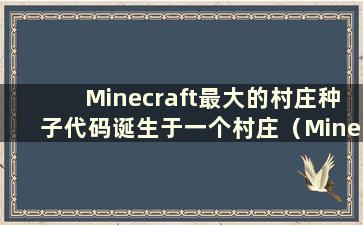 Minecraft最大的村庄种子代码诞生于一个村庄（Minecraft 1.12.2最大的村庄种子）